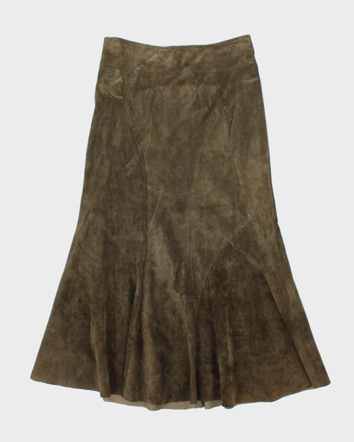 Vintage Danier Green Suede Maxi Skirt - S