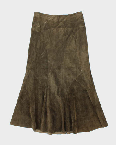 Vintage Danier Green Suede Maxi Skirt - S