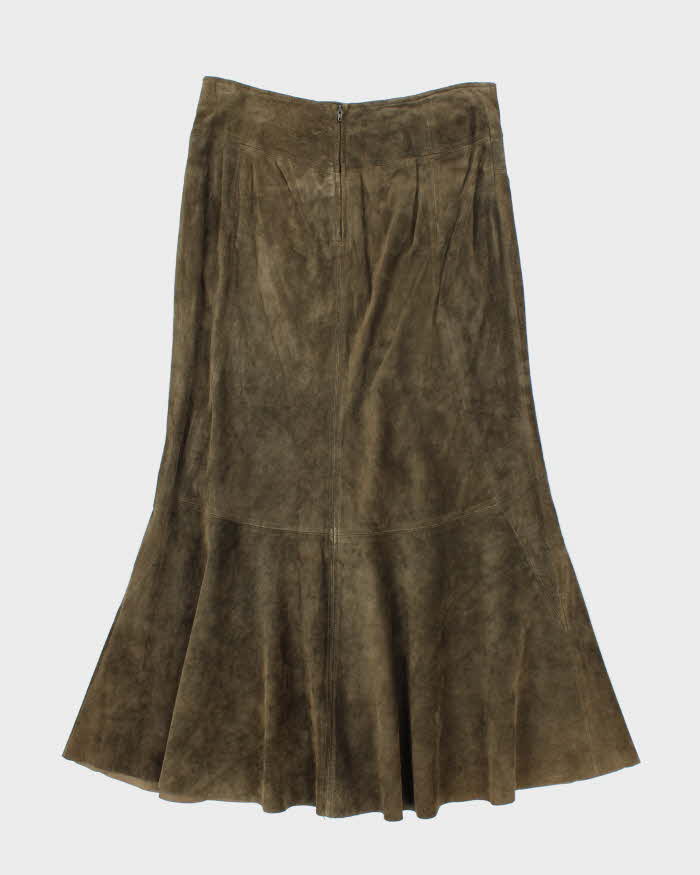 Vintage Danier Green Suede Maxi Skirt - S