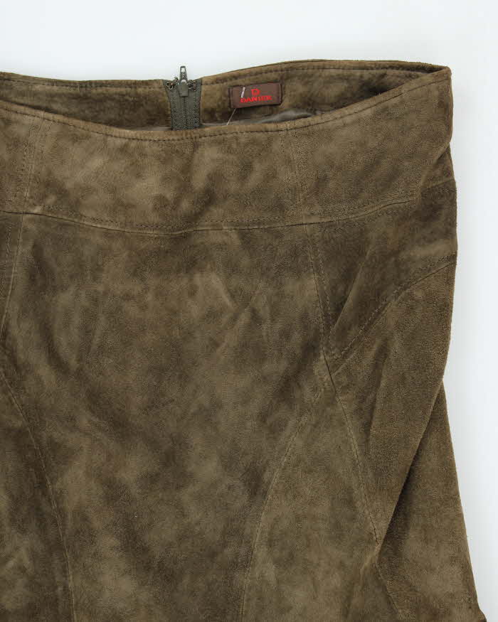 Vintage Danier Green Suede Maxi Skirt - S