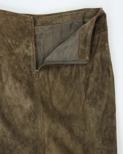 Vintage Danier Green Suede Maxi Skirt - S