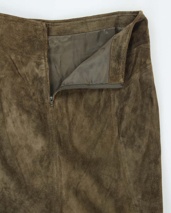 Vintage Danier Green Suede Maxi Skirt - S