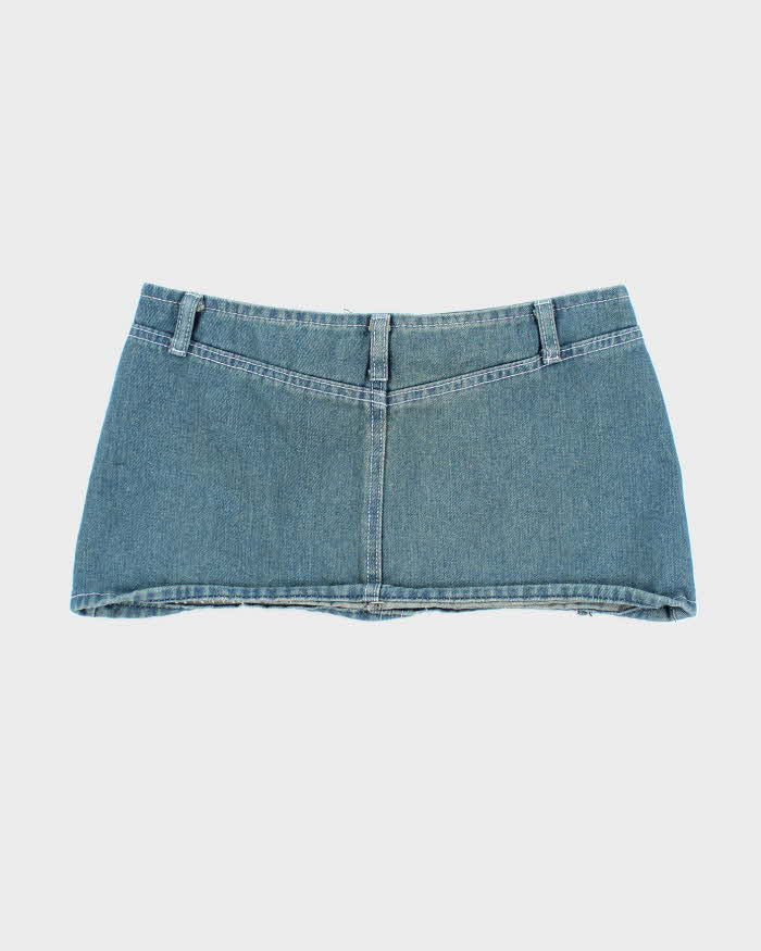 Vintage Y2k 00s Belt Detail Denim Mini Skirt - S