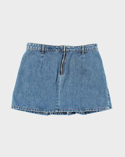 Vintage Y2k 00s Smart Set Denim Pleated Mini Skirt - S