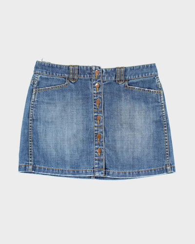Vintage Y2k 00s FCUK Button-Up Denim Mini Skirt - S