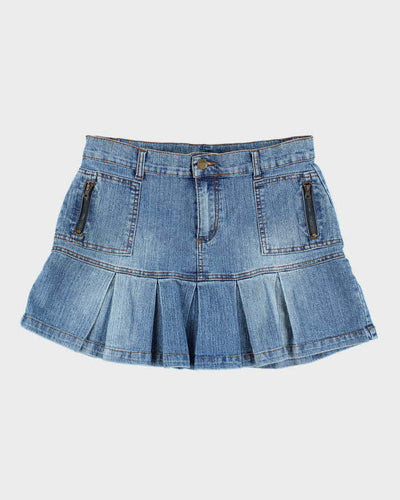 Vintage Y2k 00s 725 Originals Pleated Denim Mini Skirt - M
