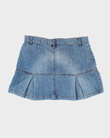 Vintage Y2k 00s 725 Originals Pleated Denim Mini Skirt - M