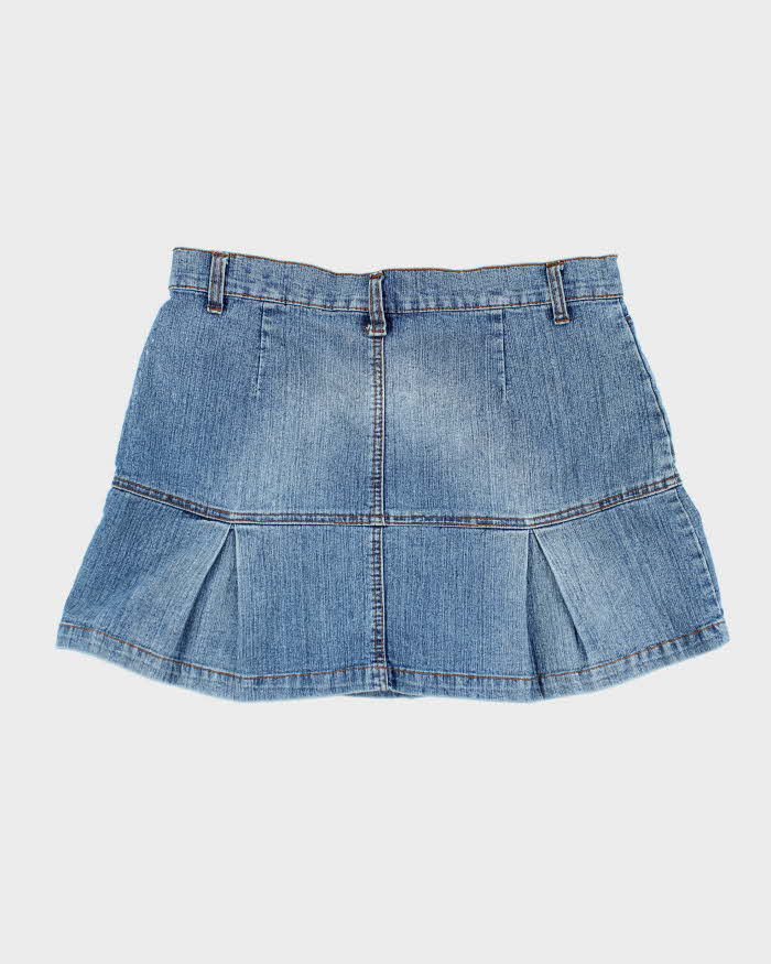 Vintage Y2k 00s 725 Originals Pleated Denim Mini Skirt - M