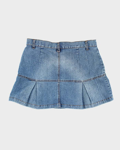 Vintage Y2k 00s 725 Originals Pleated Denim Mini Skirt - M
