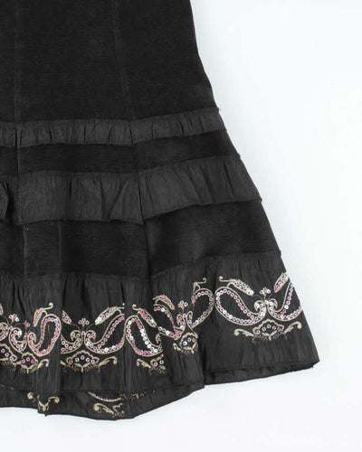 Vintage Y2k 00s Sequin Tiered Skirt - XS