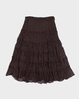 Vintage Y2k 00s Jessica Brown Embroidered Tiered Skirt - S