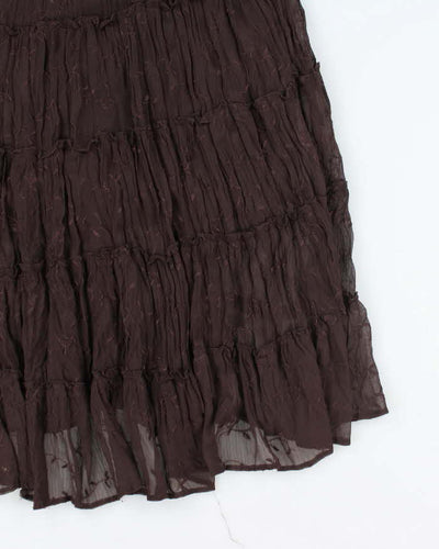 Vintage Y2k 00s Jessica Brown Embroidered Tiered Skirt - S