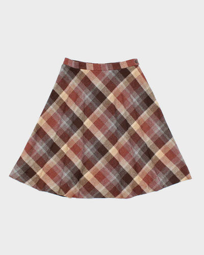 Vintage Koret Checked Wool Blend Skirt - S
