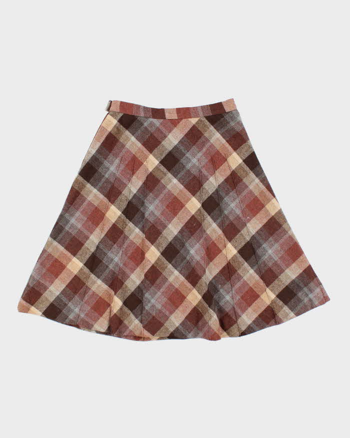 Vintage Koret Checked Wool Blend Skirt - S