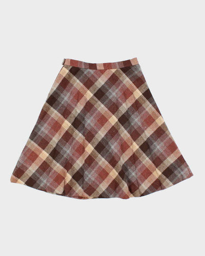 Vintage Koret Checked Wool Blend Skirt - S