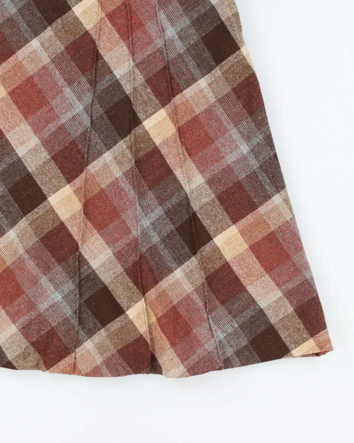 Vintage Koret Checked Wool Blend Skirt - S