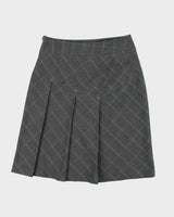 Vintage Y2k 00s Pierre Cardin Checked Pleated Skirt - S