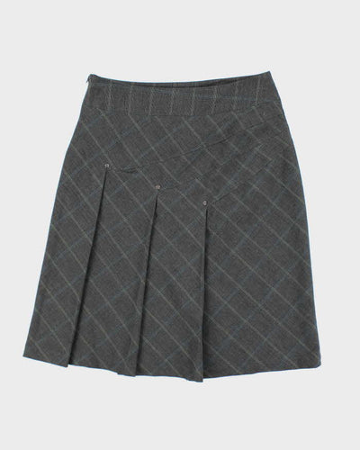 Vintage Y2k 00s Pierre Cardin Checked Pleated Skirt - S
