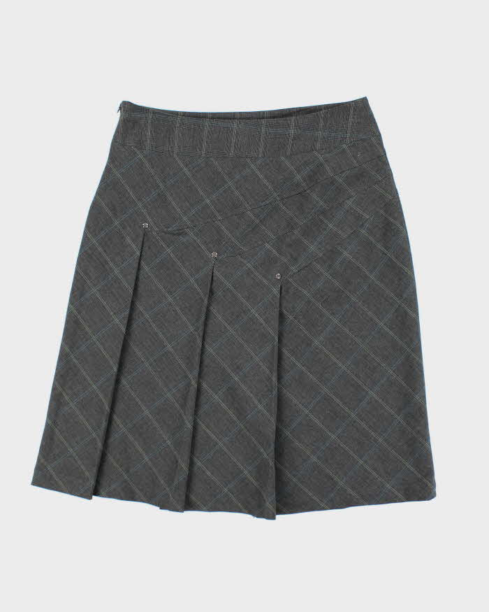 Vintage Y2k 00s Pierre Cardin Checked Pleated Skirt - S