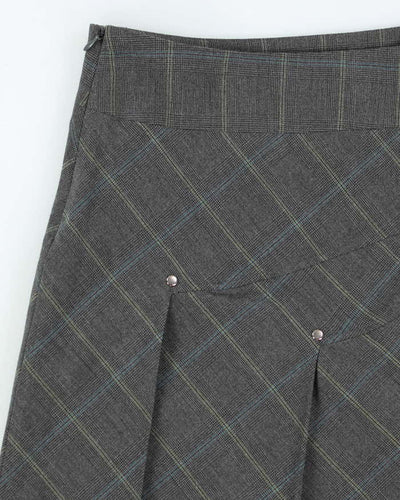 Vintage Y2k 00s Pierre Cardin Checked Pleated Skirt - S