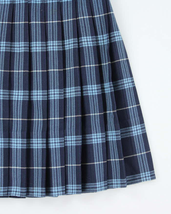 Vintage Richard's Blue Checked Pleated Skirt - XS