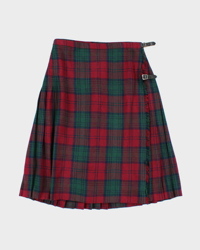 Vintage Moffat Weaver Wool Blend Checked Pleated Skirt - S