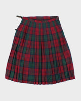 Vintage Moffat Weaver Wool Blend Checked Pleated Skirt - S