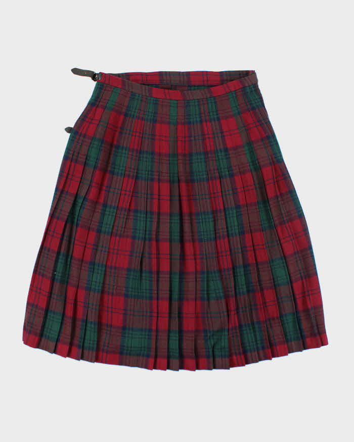 Vintage Moffat Weaver Wool Blend Checked Pleated Skirt - S