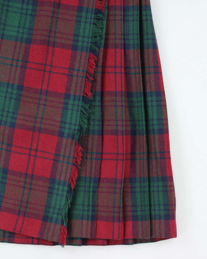 Vintage Moffat Weaver Wool Blend Checked Pleated Skirt - S