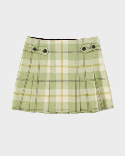Vintage Y2k 00s Gap Green Checked Pleated - S