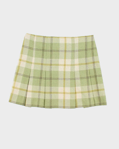 Vintage Y2k 00s Gap Green Checked Pleated - S