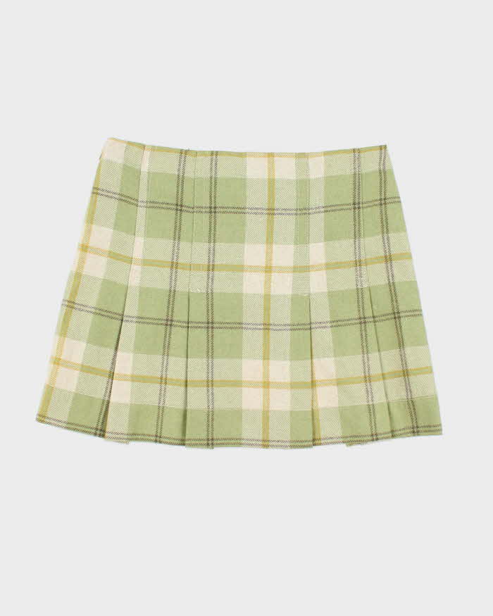 Vintage Y2k 00s Gap Green Checked Pleated - S