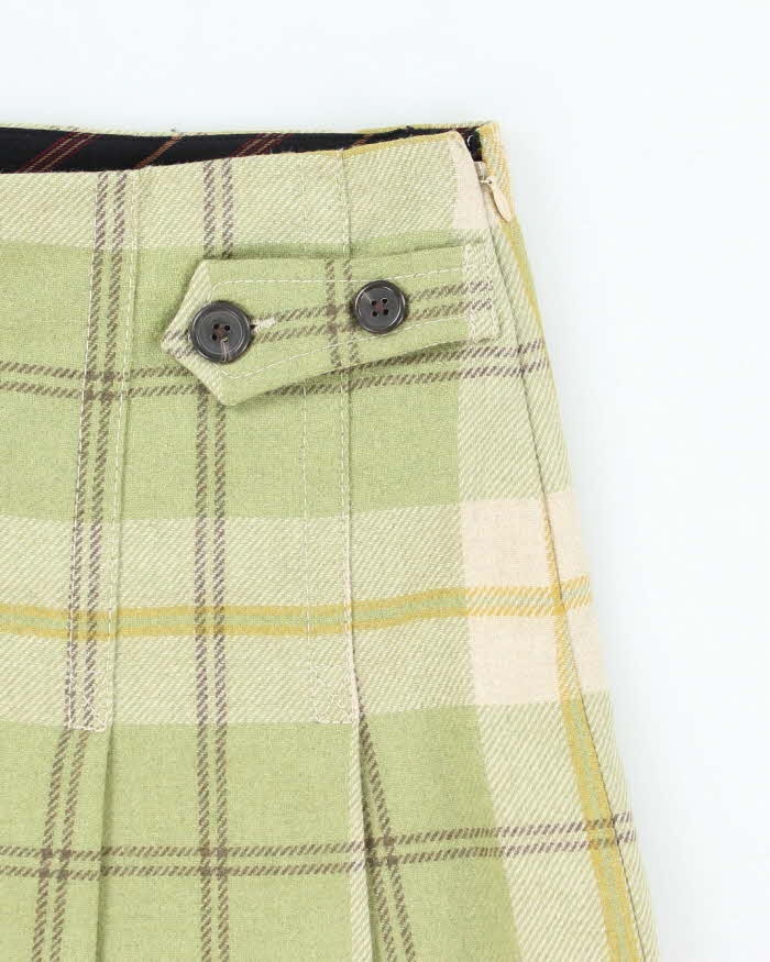 Vintage Y2k 00s Gap Green Checked Pleated - S