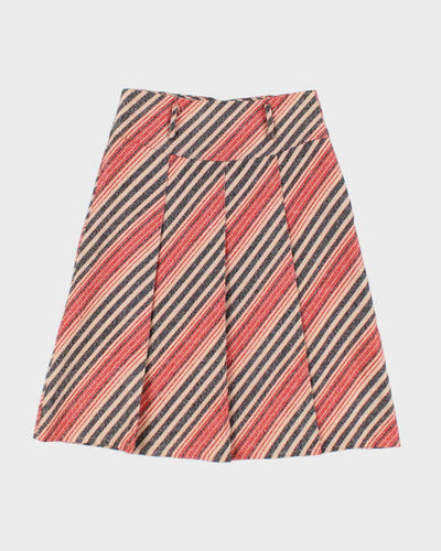 Vintage Y2k 00s Stripe Pleated Skirt - XS