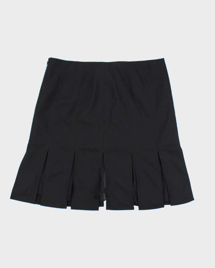 Vintage Y2k 00s Pleated Mesh Underlay Mini Skirt - S