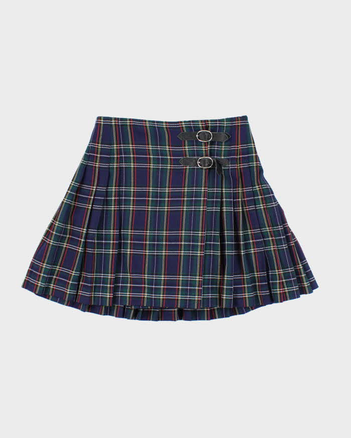 Vintage 90s Boy London Checked Buckle Mini Skirt - XS