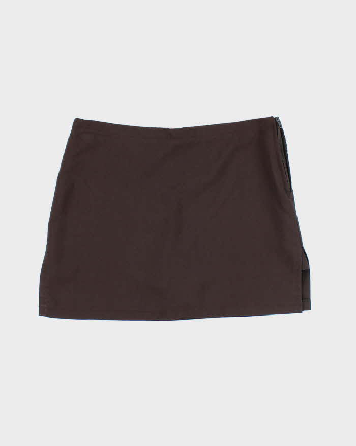 Vintage 90s L'unik Brown Mini Skirt - XS