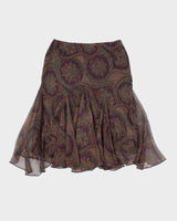 Vintage Ralph Lauren Paisley Pattern Flowy Skirt - S