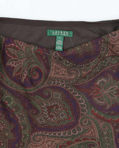 Vintage Ralph Lauren Paisley Pattern Flowy Skirt - S