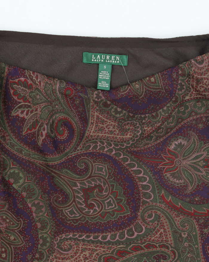 Vintage Ralph Lauren Paisley Pattern Flowy Skirt - S