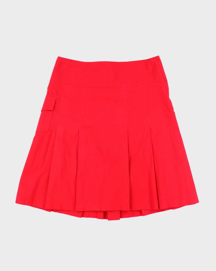 Vintage Y2k 00s Red Pleated Skirt - S
