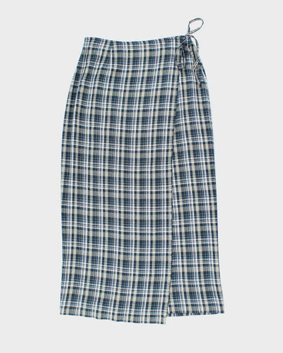 Vintage 90s Geoffrey Beene Checked Wrap Skirt - XS