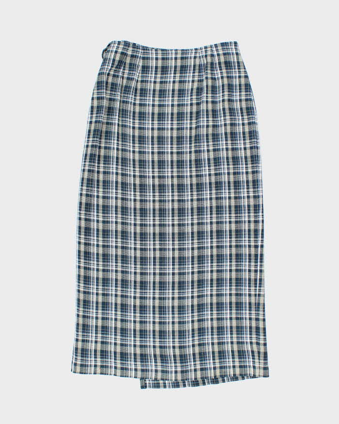 Vintage 90s Geoffrey Beene Checked Wrap Skirt - XS