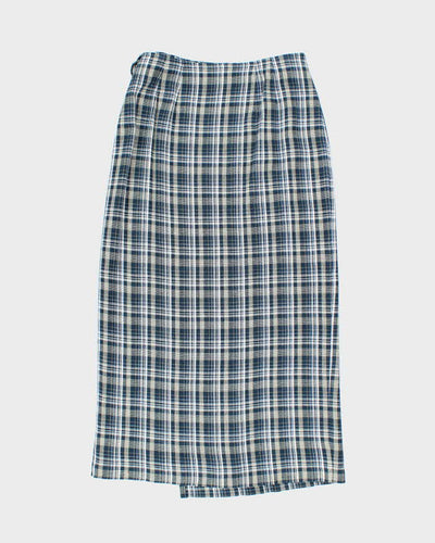 Vintage 90s Geoffrey Beene Checked Wrap Skirt - XS