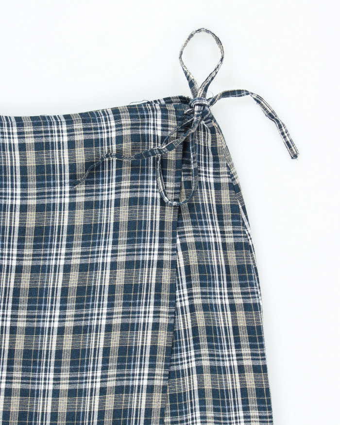 Vintage 90s Geoffrey Beene Checked Wrap Skirt - XS