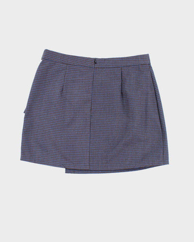 Vintage Checked Wrap Mini Skirt - S