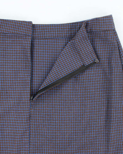 Vintage Checked Wrap Mini Skirt - S