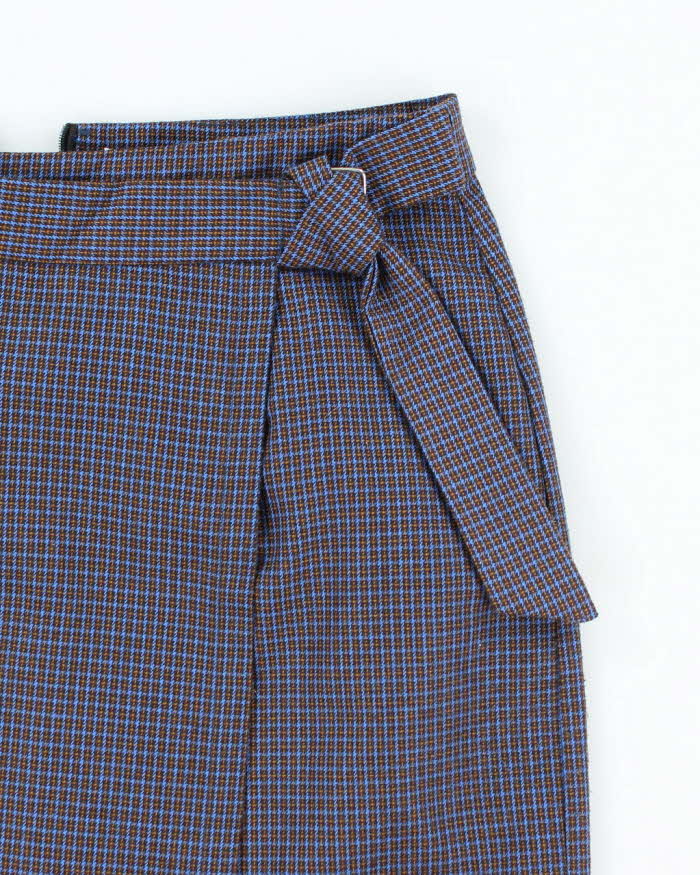 Vintage Checked Wrap Mini Skirt - S