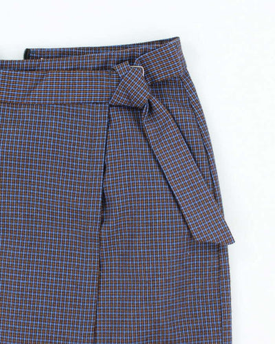 Vintage Checked Wrap Mini Skirt - S
