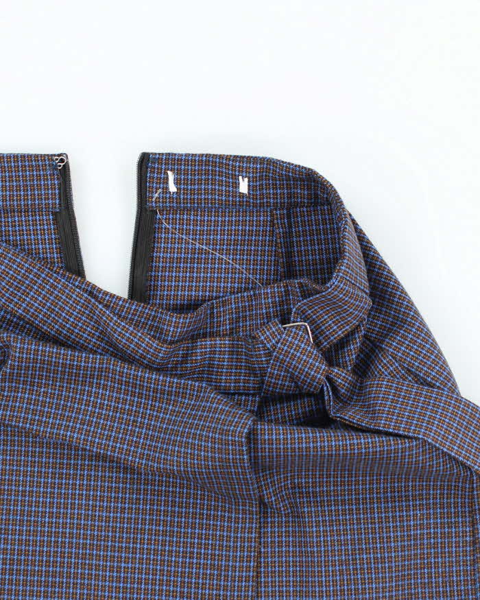 Vintage Checked Wrap Mini Skirt - S